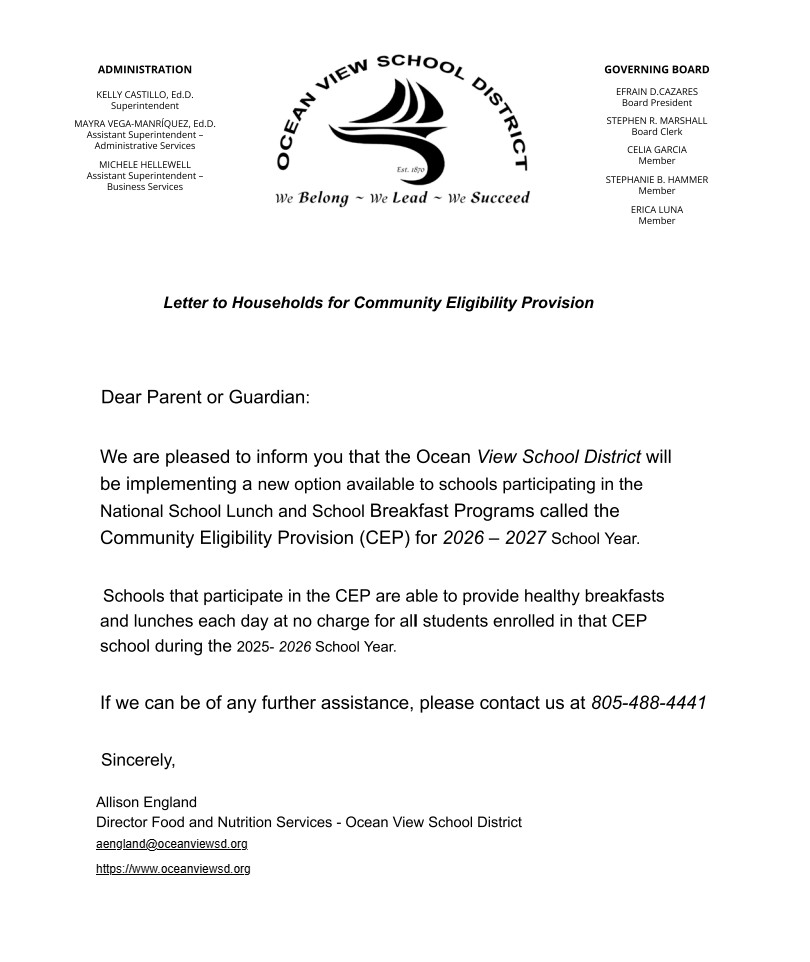 CEP Letter